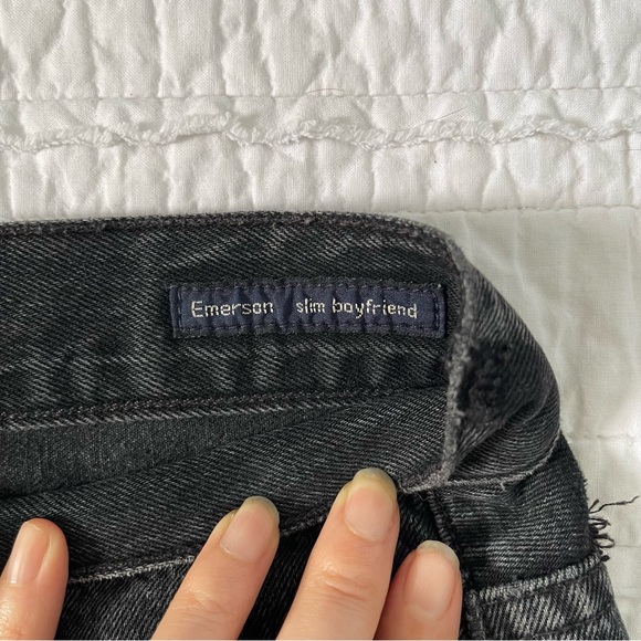 Citizen of Humanity Black Distressed Emerson Boyfriend Slim Shorts Size 27 - Picture 5 of 8